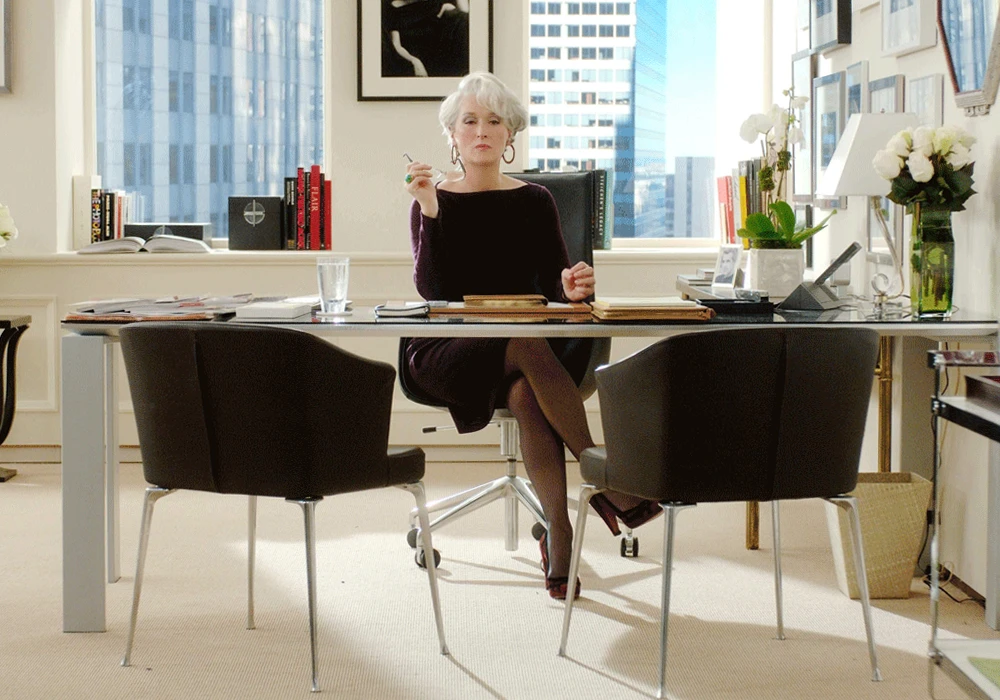 Devil Wears Prada film desk setup / workspace