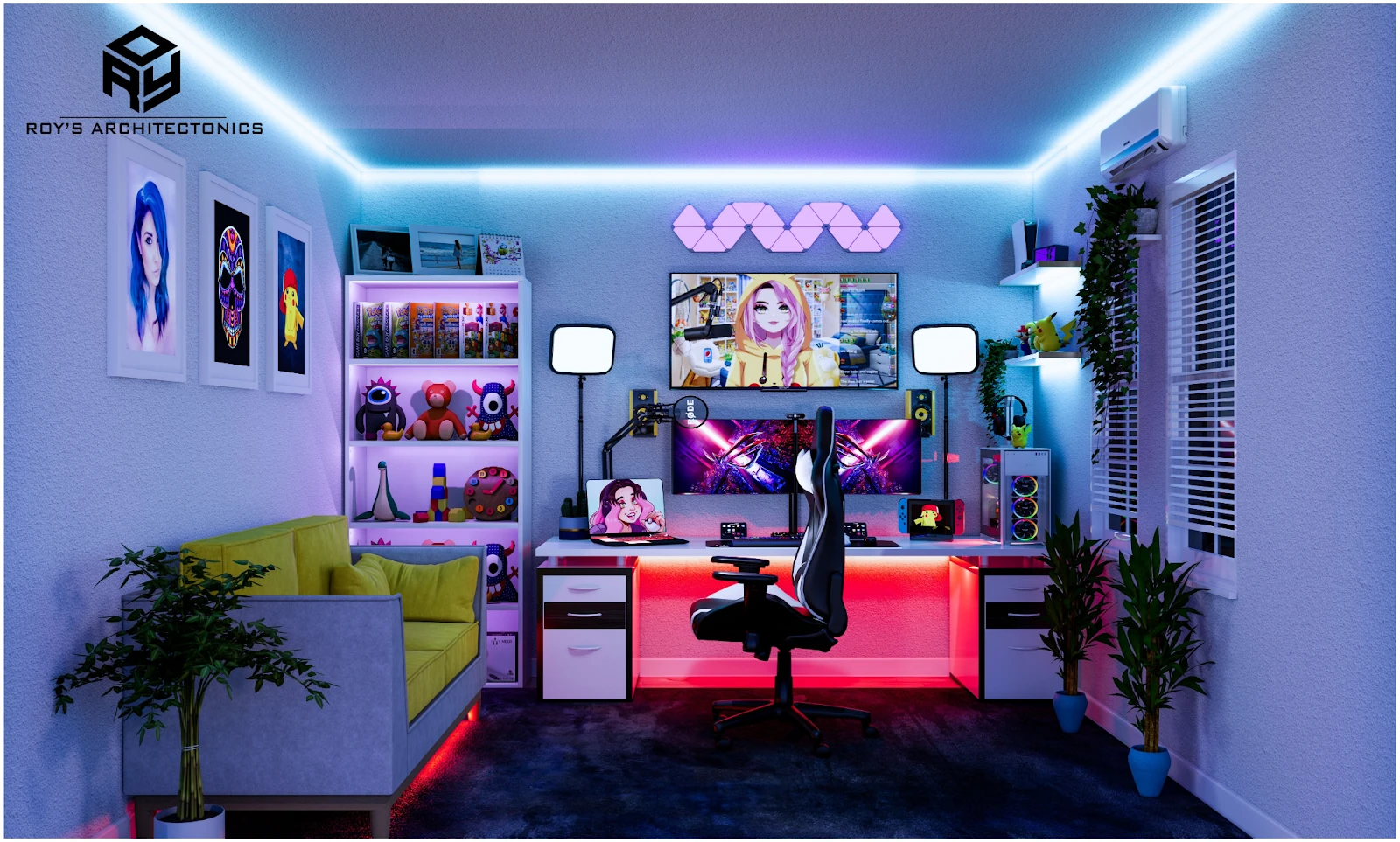 aesthetic gaming room design