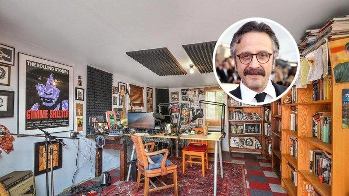 marc maron, wtf podcaster desk setup