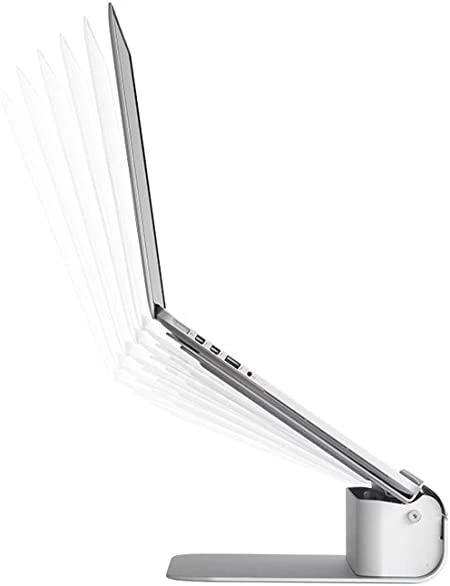 Rain Design iLevel2 Adjustable Height Laptop Stand (Patented), Angled Ergonomic Laptop Riser, Aluminum Computer Elevator for Office or Home Desk Setup, Compatible with MacBook Air Pro