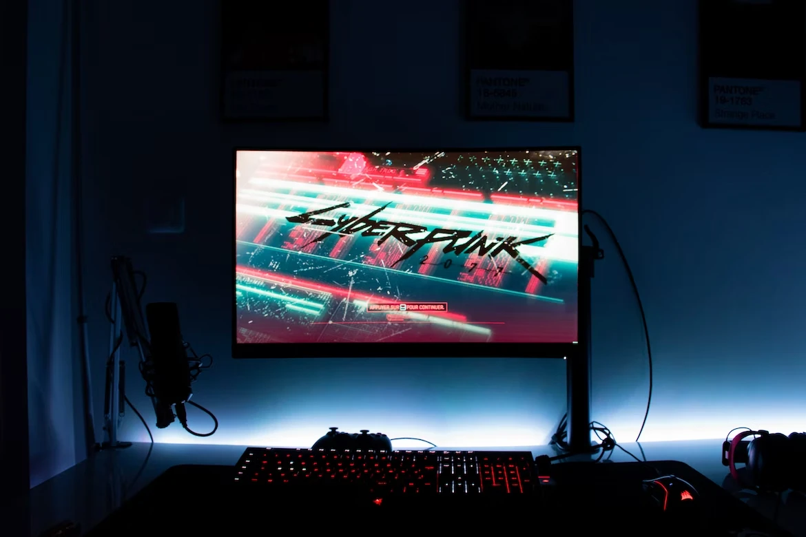 cyberpunk on gaming monitor