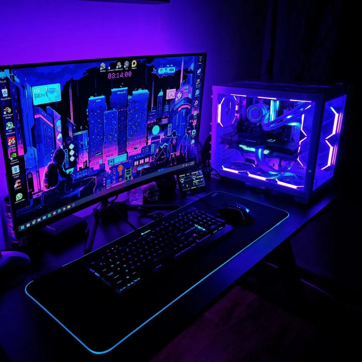 Neon Gaming Setup