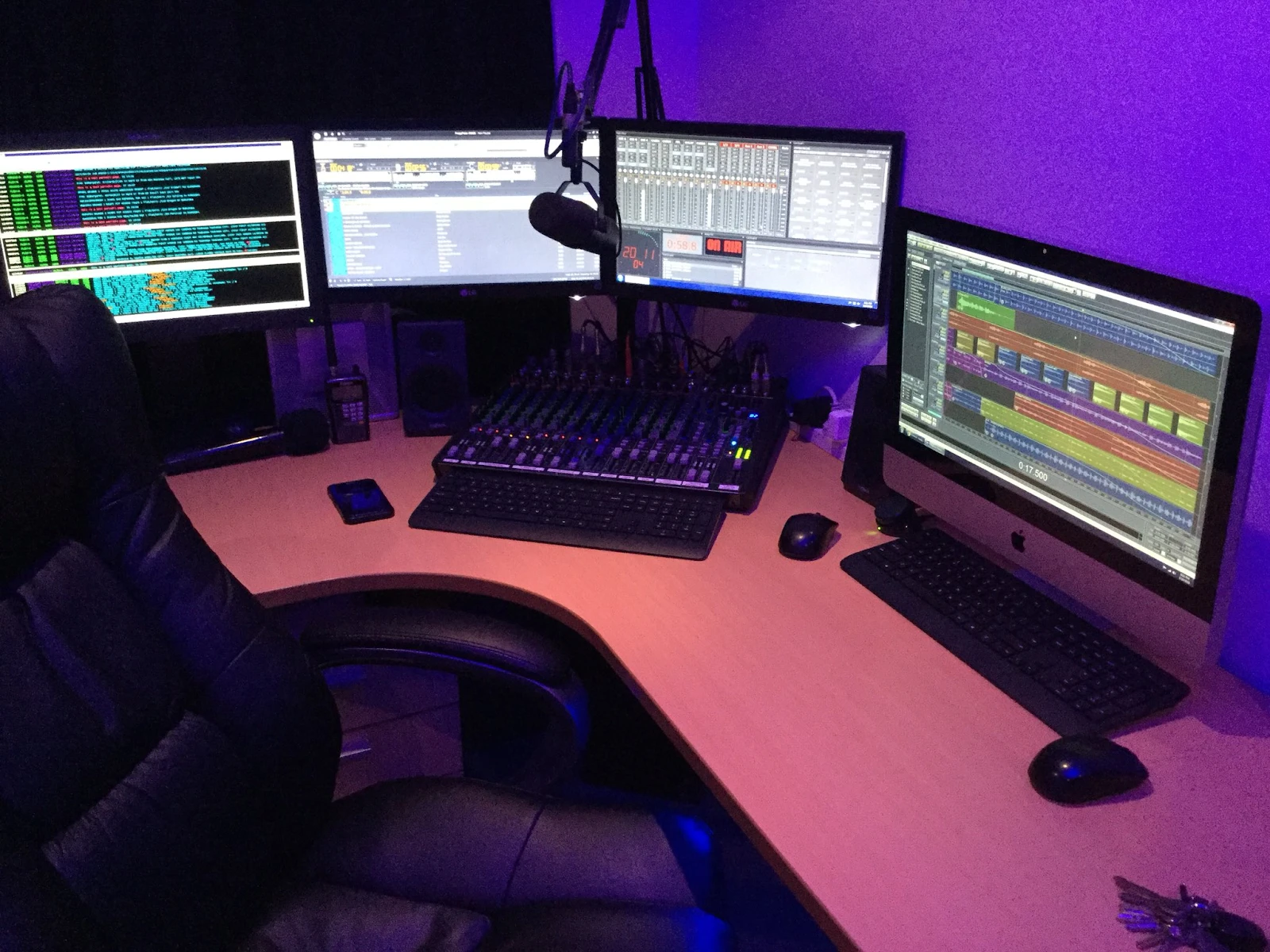 Home Office with LED Setup
