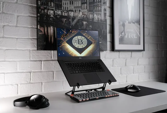 A laptop stand for convenience and desk organizarion.